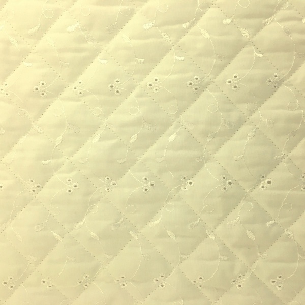 Quilted Broidery Anglaise - CREAM